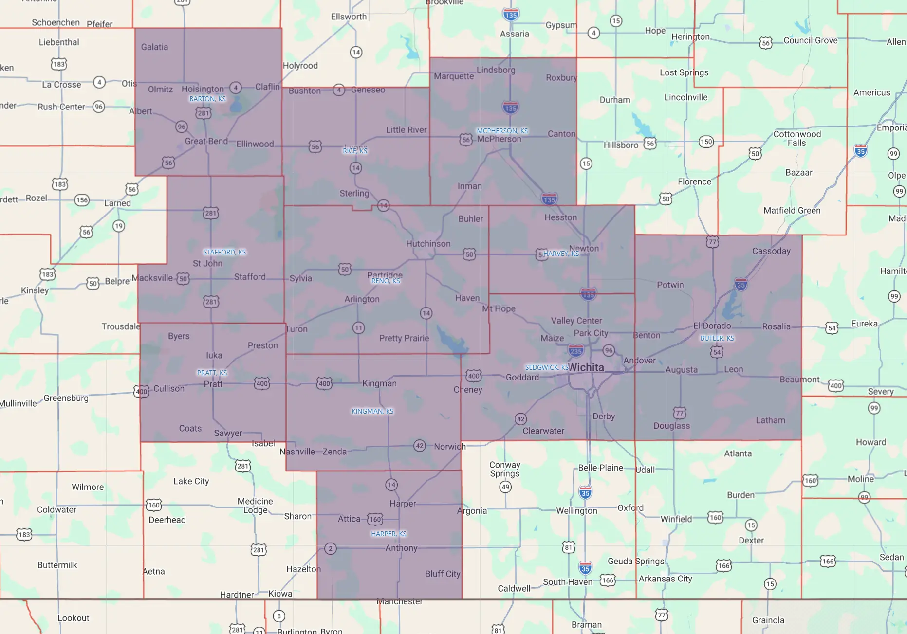 Flint Hills Counties of service